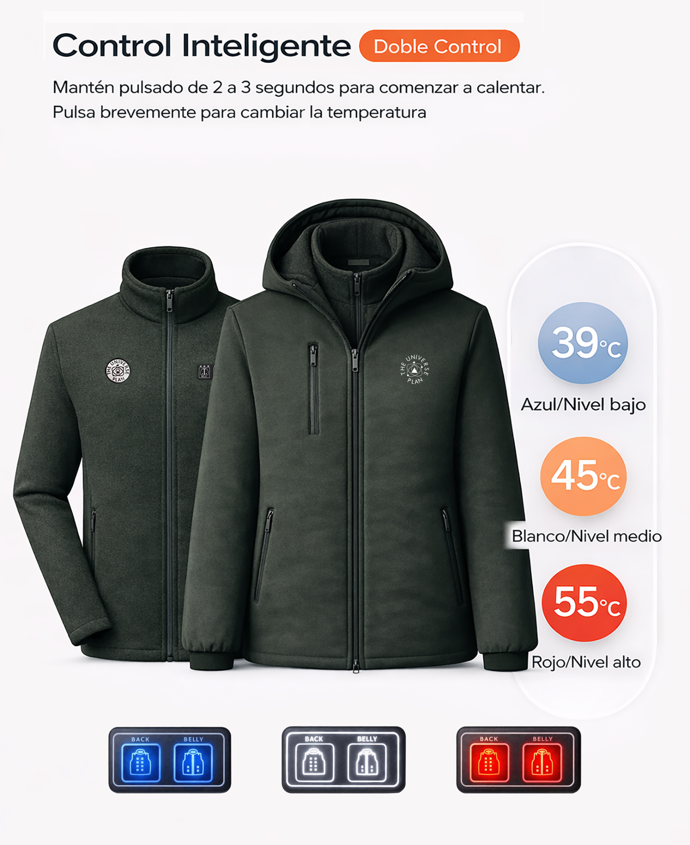 CHAQUETA 3 en 1 DUAL ADAPT CON CALEFACCION THE UNIVERSE PLAN PREMIUM OUTDOOR GRE-1