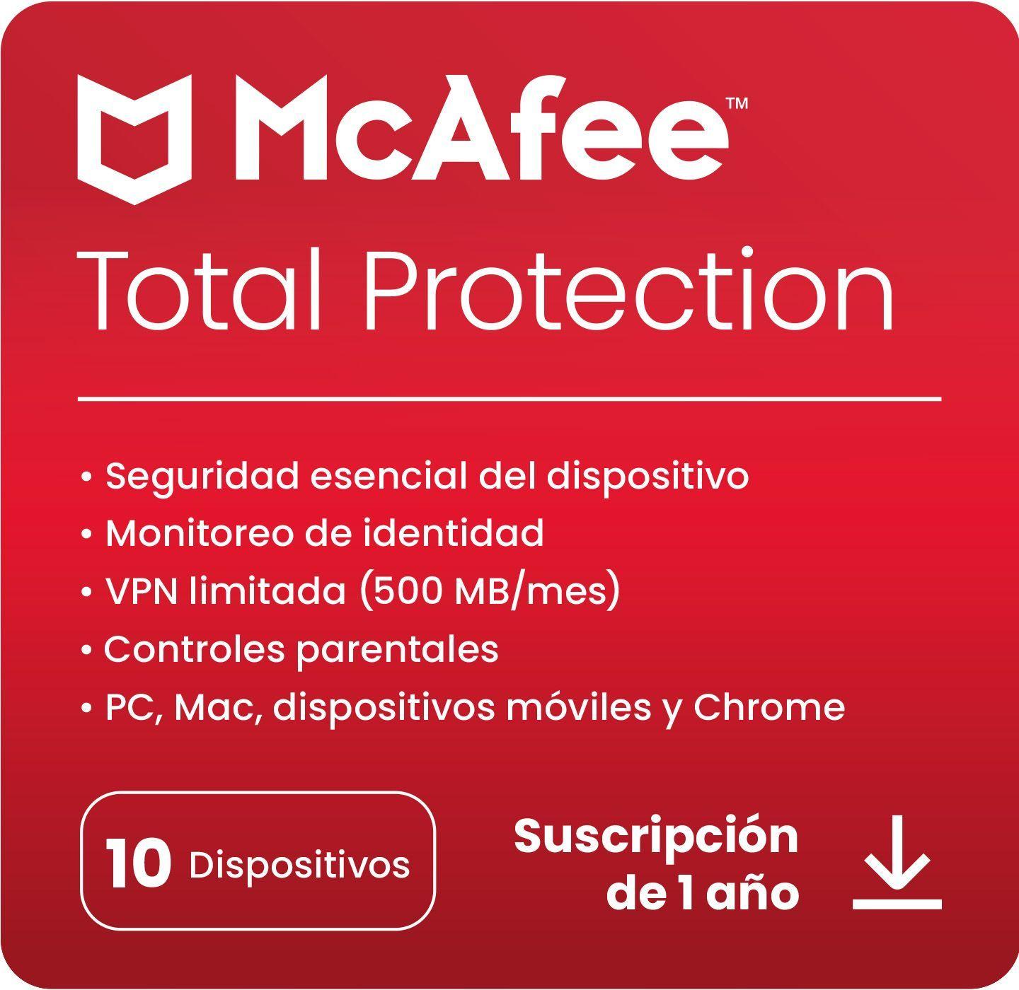 Mcafee Total Protección 10 Dispositivos - 1 Año Digital (Original)-1