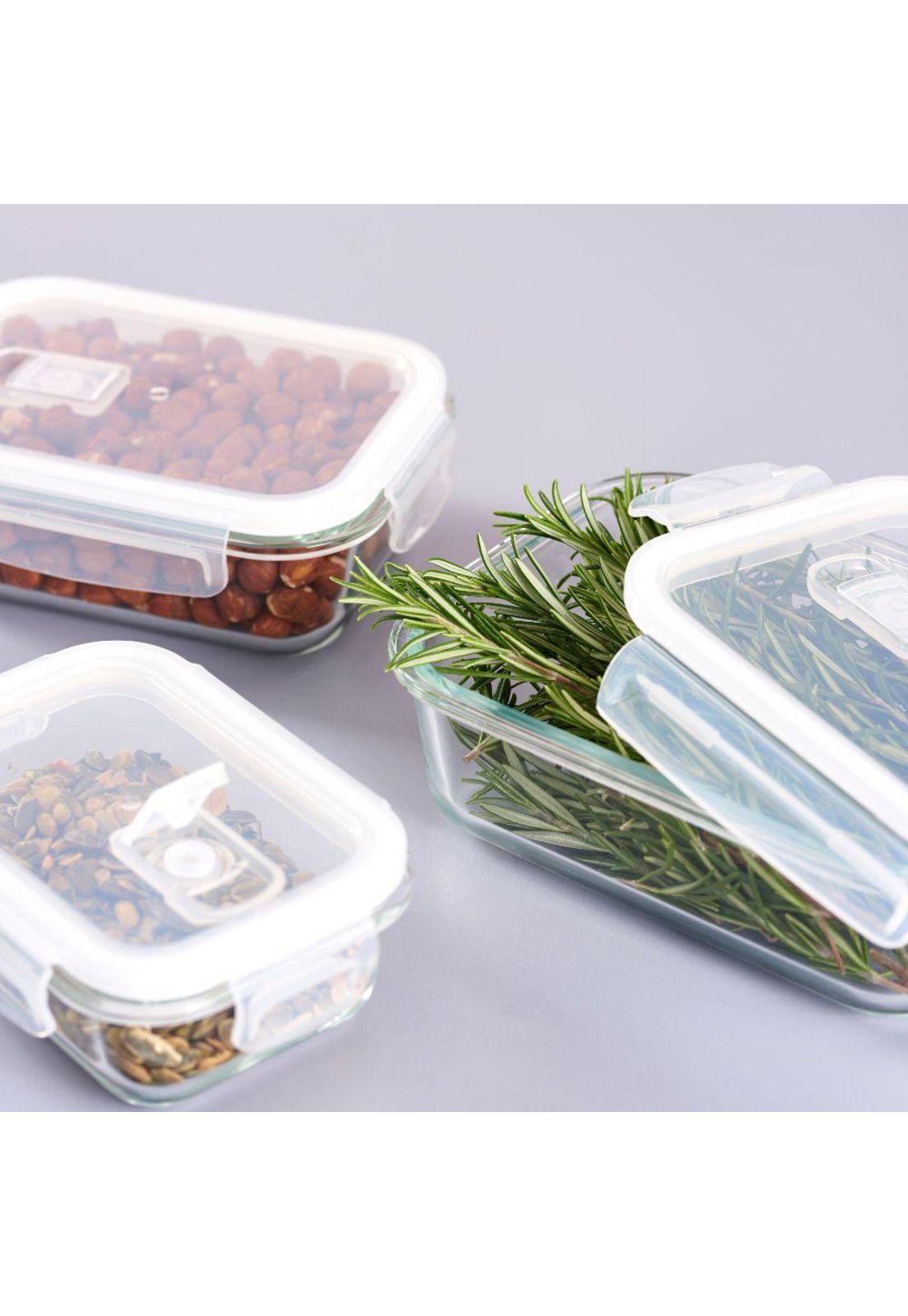 SET DE 3 CONTENEDORES DE VIDRIO CON TAPAS PLASTICAS-2