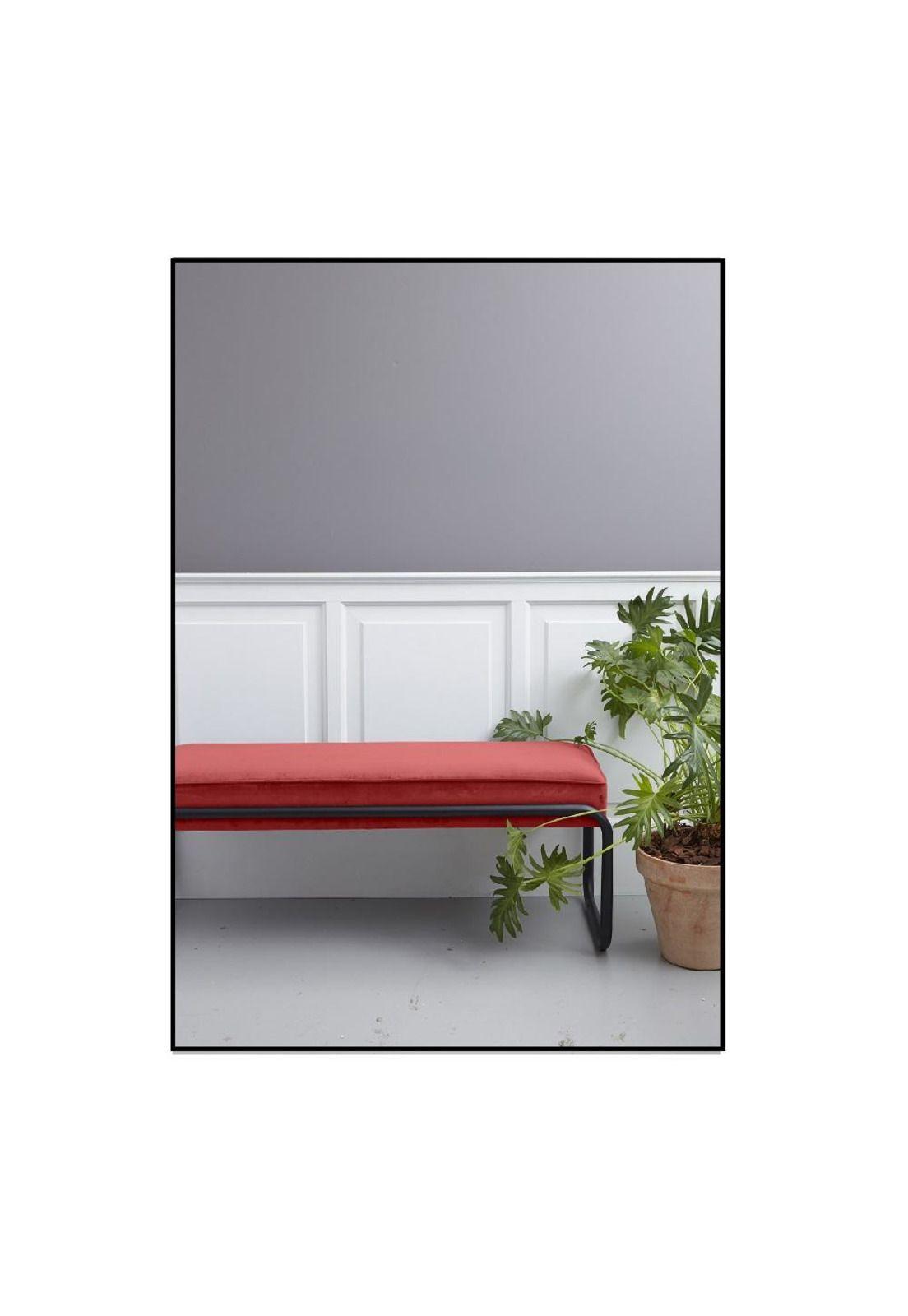 BANQUETA TERCIOPELO 110X40X42CM ROJO-2