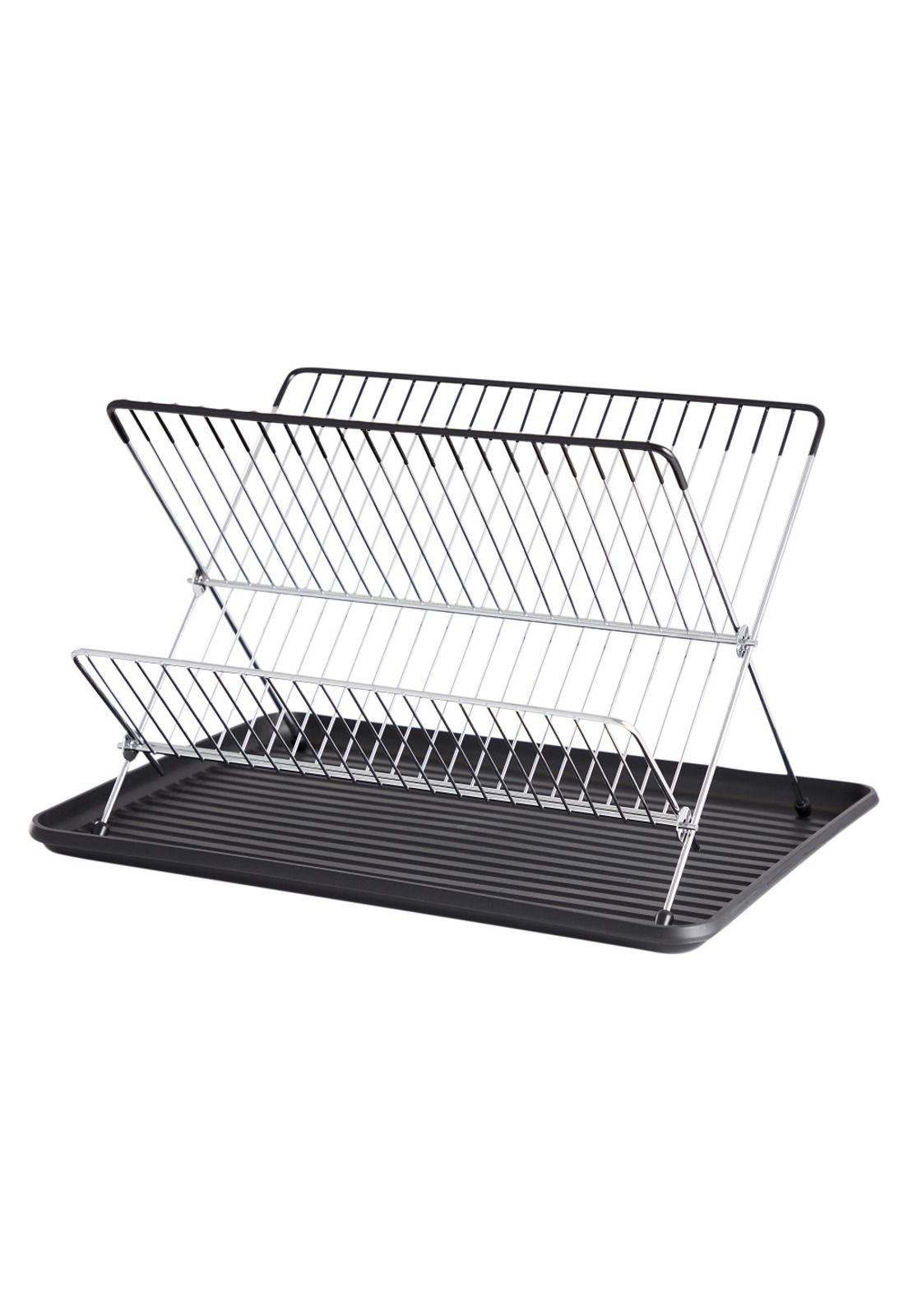 SECAPLATOS PLEGABLE METAL NEGRO-1