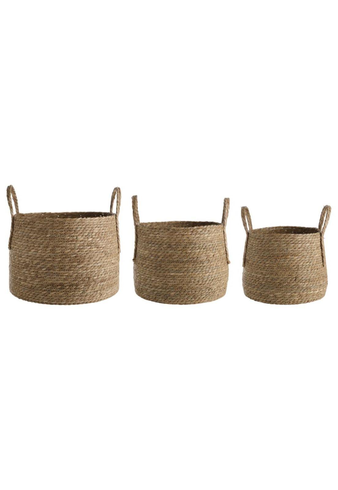 SET DE CANASTOS JUNCO 3 PIEZAS -0