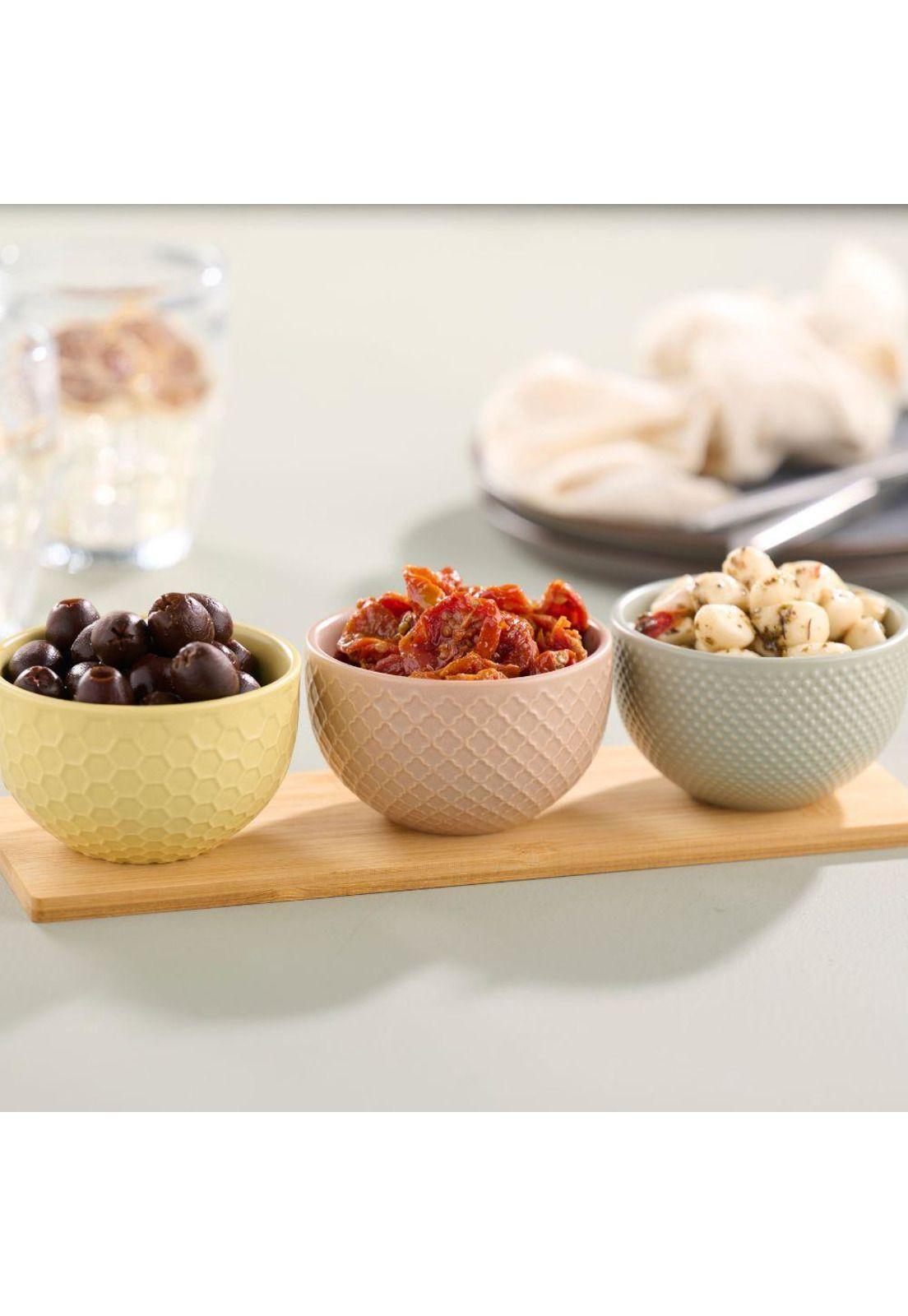 TABLA APERITIVO BAMBU + 3 POSILLOS CERAMICA GRES-2