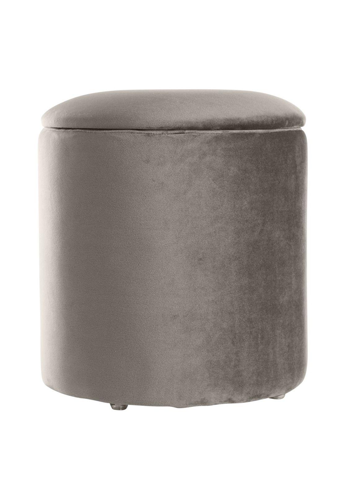 POUFF TERCIOPELO 36X40CM GRIS PIEDRA-0