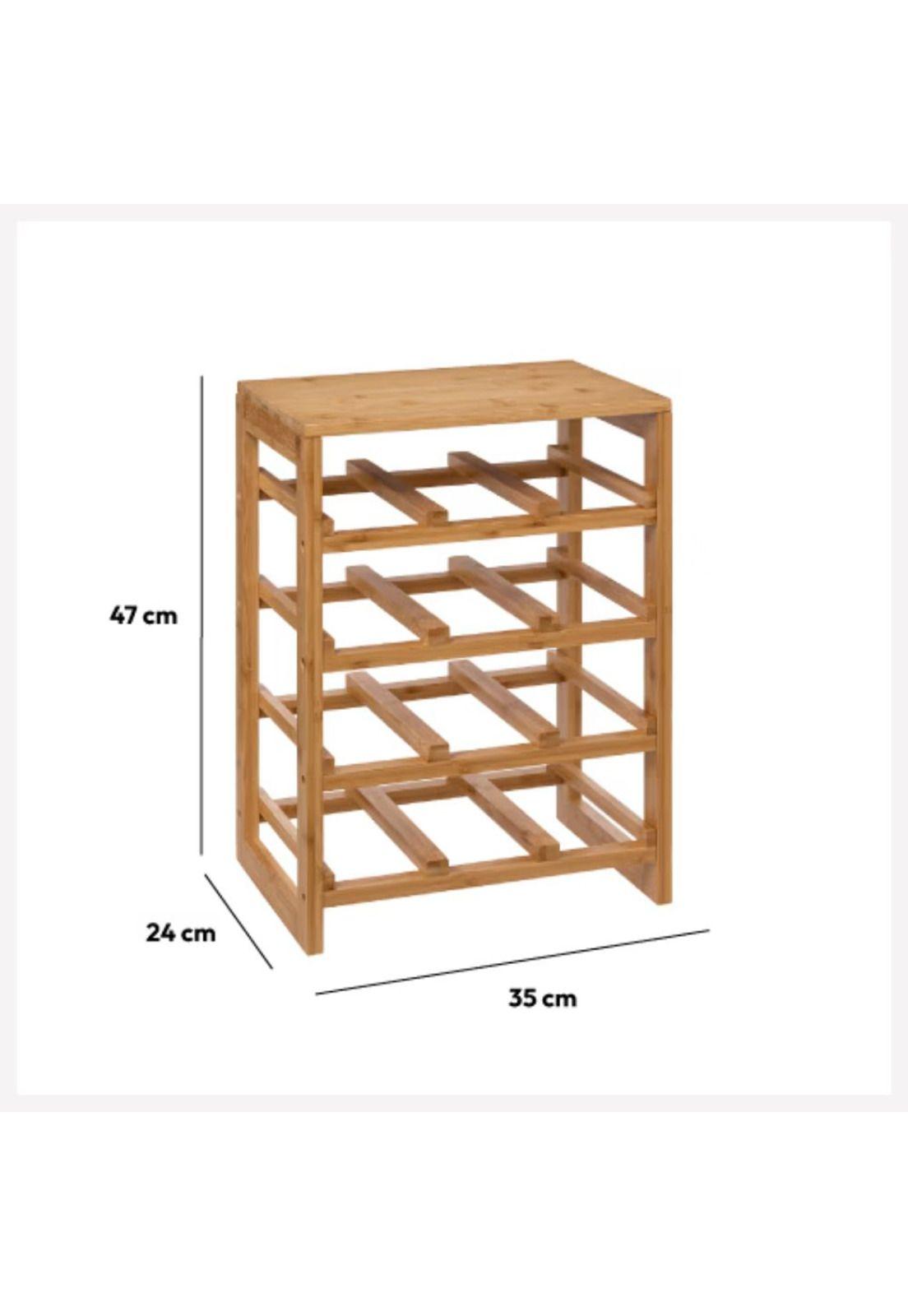 Rack de Vino de Bambú para 12 botellas-2