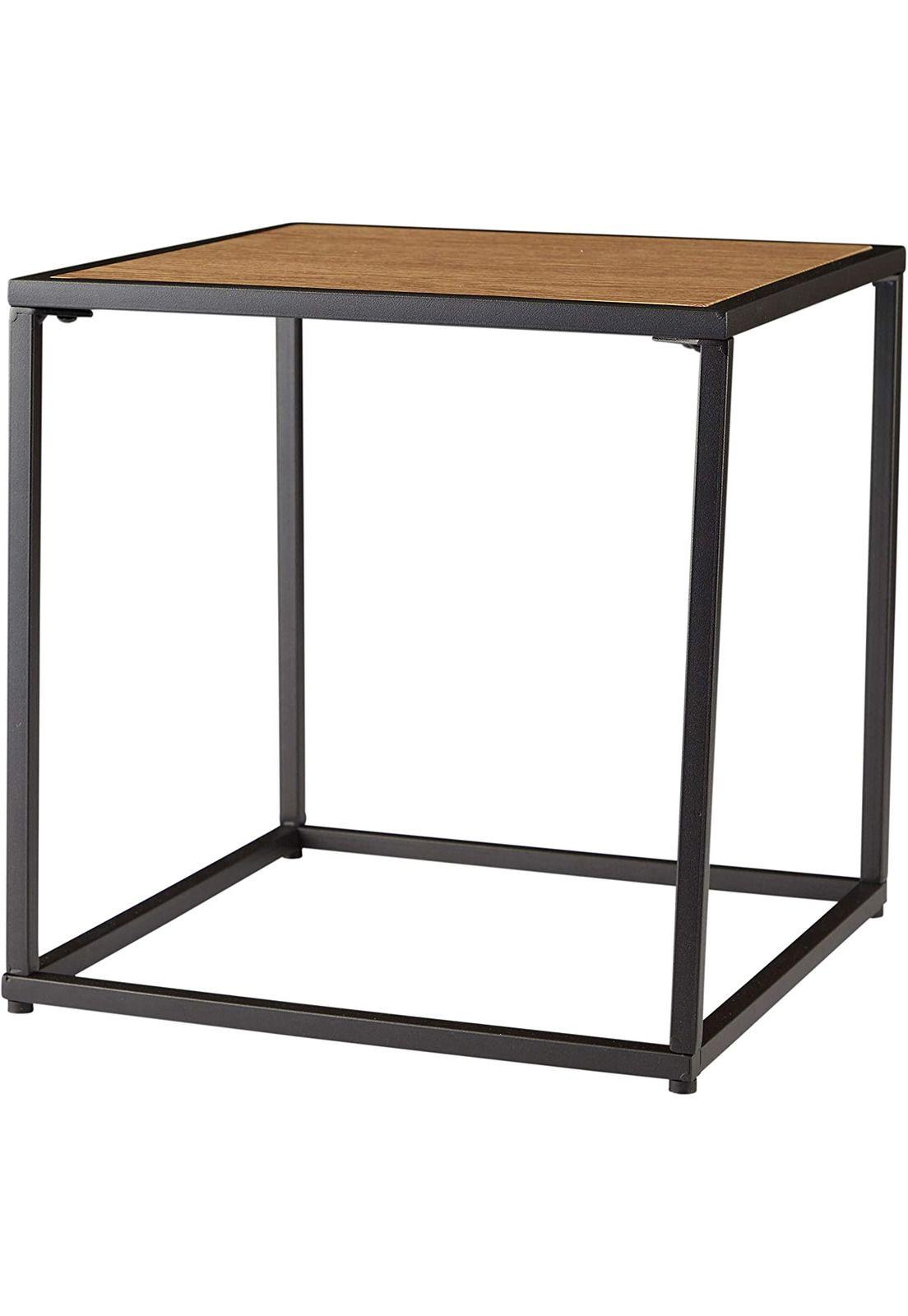 MESA DE CENTRO METAL CON MADERA 35X35X35CM-0