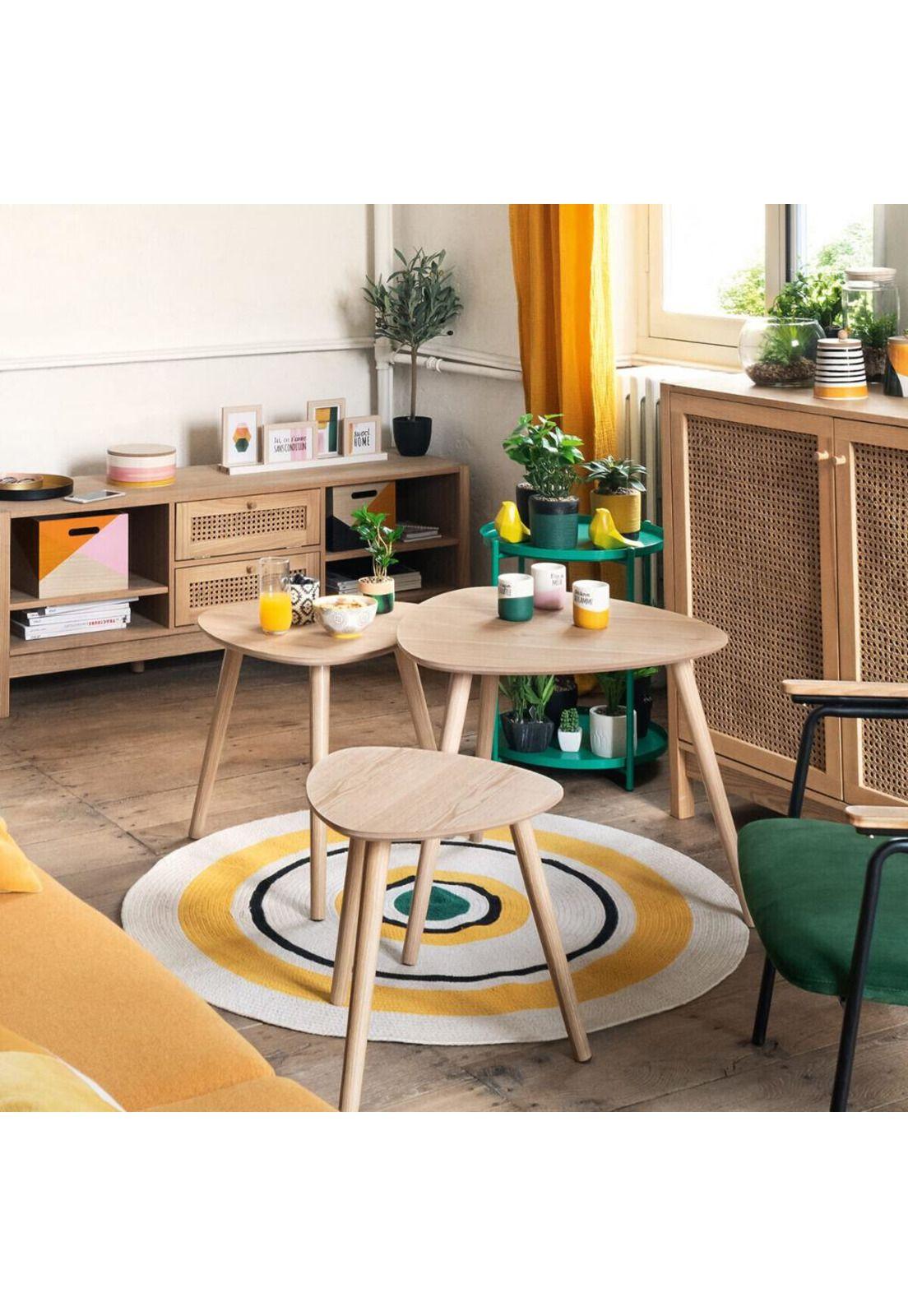 SET DE 3 MESAS LATERALES MILEO CAFÉ-1