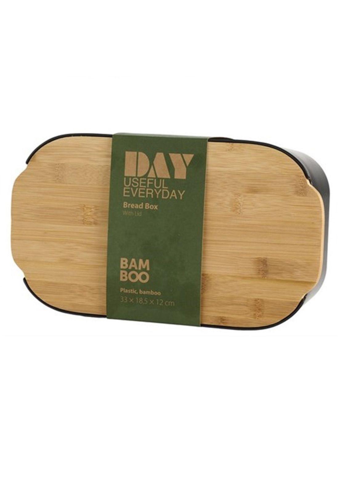 PANERA NEGRA CON TAPA DE BAMBÚ 33X18.5X12CM-2