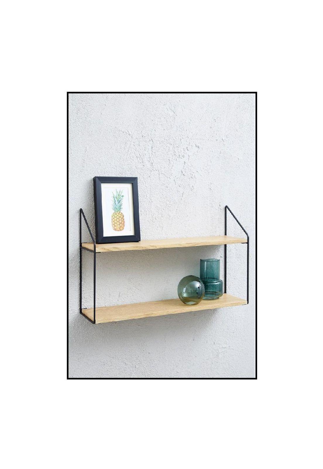 REPISA 2 NIVELES 60X15X33CM METAL BASE MADERA-2