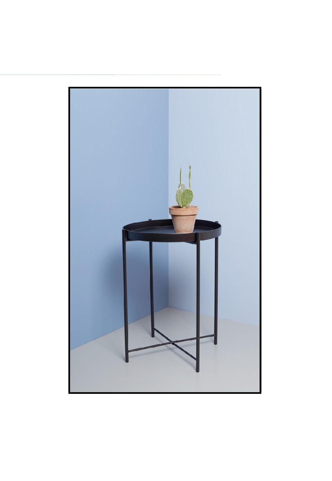 MESA LATERAL AUXILIAR METAL NEGRA 38X50CM-2