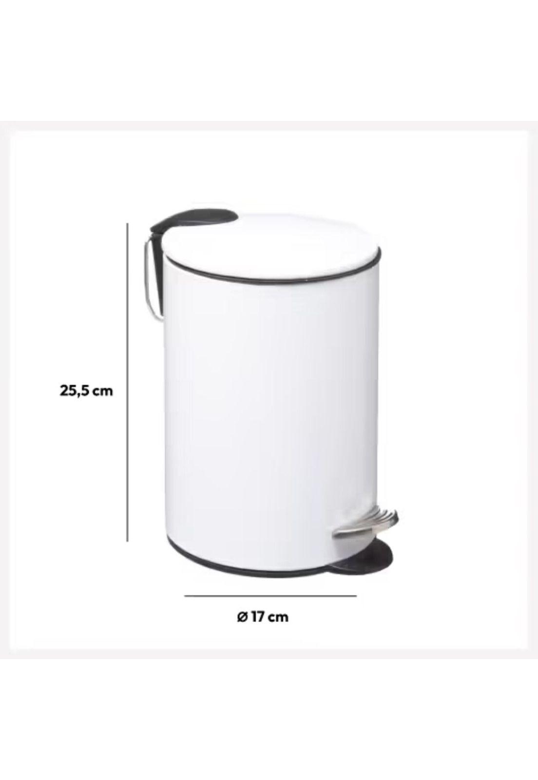 BASURERO BAÑO METAL BLANCO - CIERRE SUAVE 3LT-1
