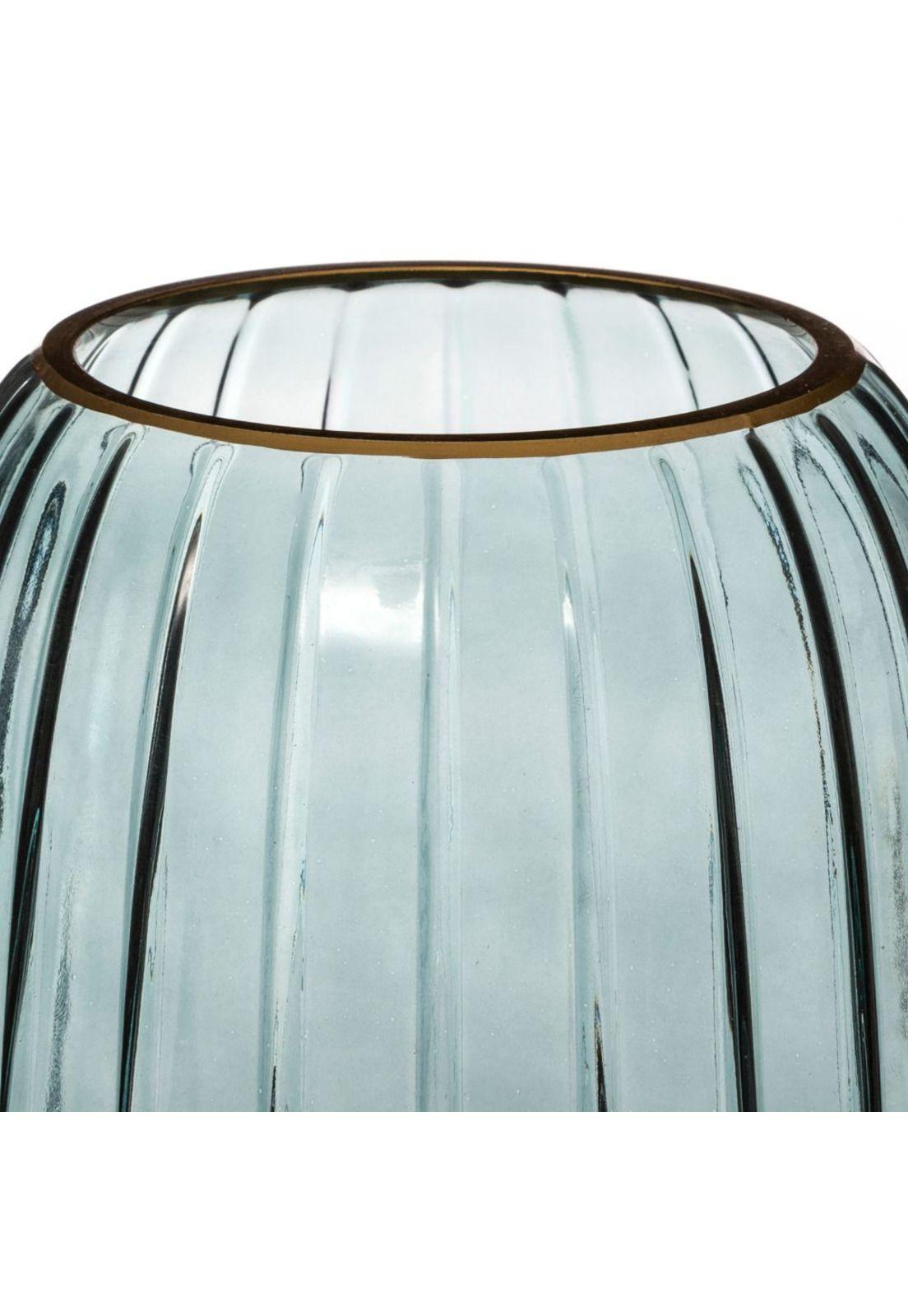 JARRON DECO VIDRIO AZUL 25CM-2