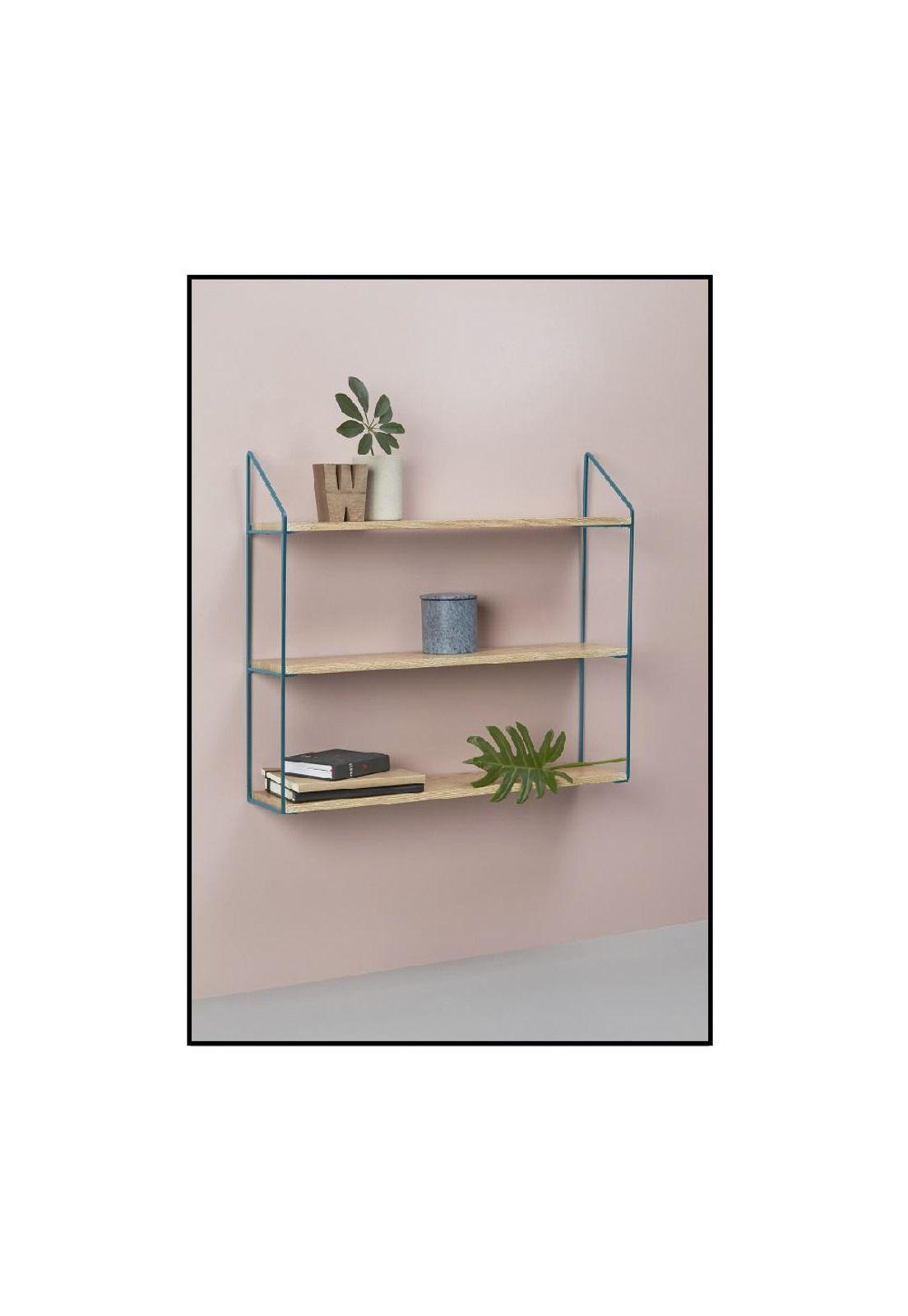 RACK CON 3 ESTANTES 60X15X54CM METAL AZUL-2