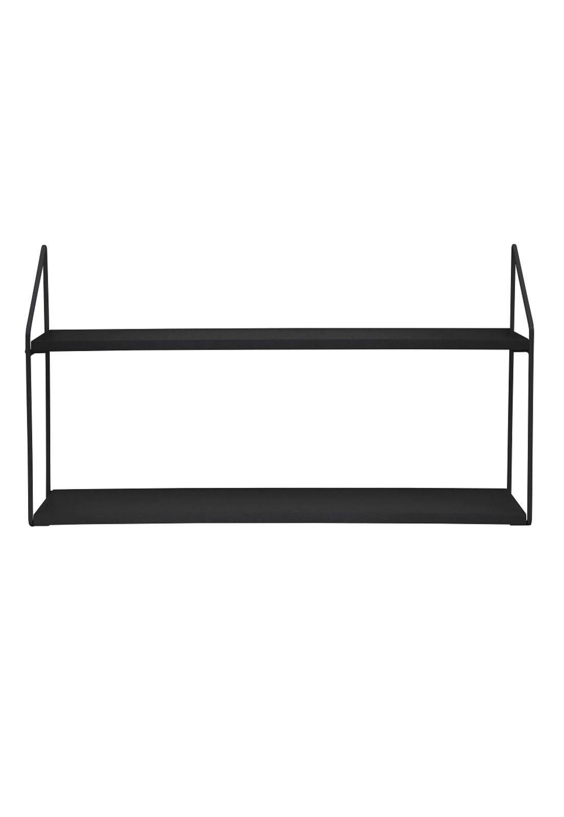 REPISA 2 NIVELES 60X15X33CM METAL BASE MADERA NEGRA-0