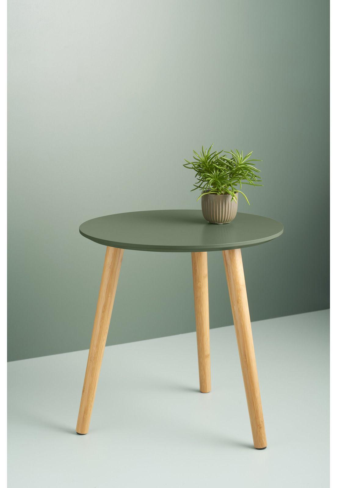 MESA LATERAL AUXILIAR MADERA VERDE 40H 40CM-1