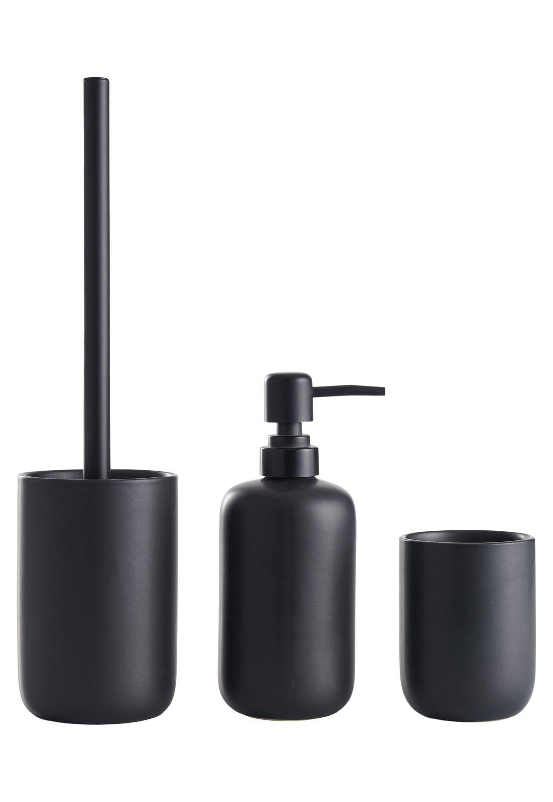 SET DE BAÑO 3 PIEZAS CERAMICA NEGRO-0