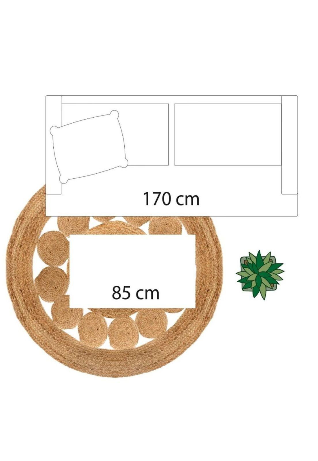 Alfombra Yute Redonda calada Diám. 120 cm-2