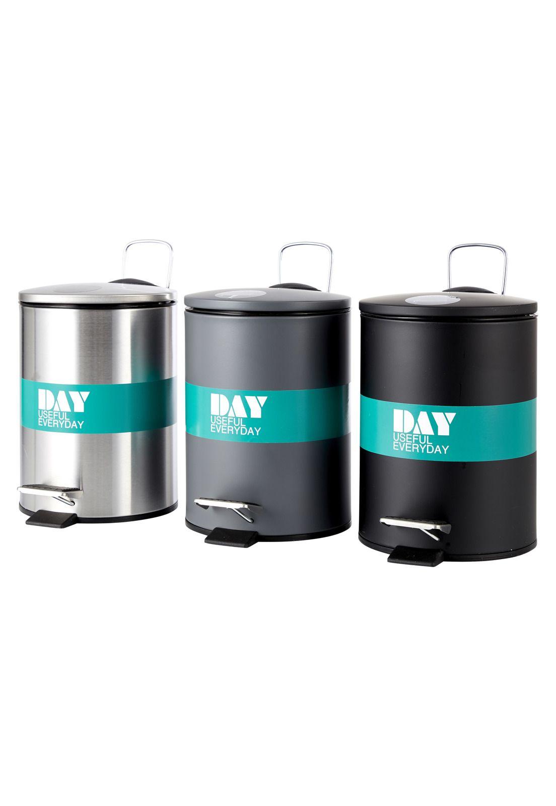 BASURERO CON CIERRE SUAVE 3L GRIS OSCURO-2
