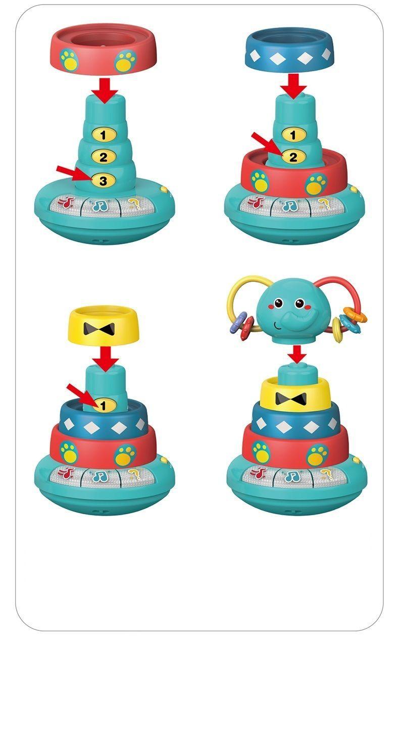 Elefante Interactivo Musical Encaje Argollas Con Juegos en Idioma Inglés -2