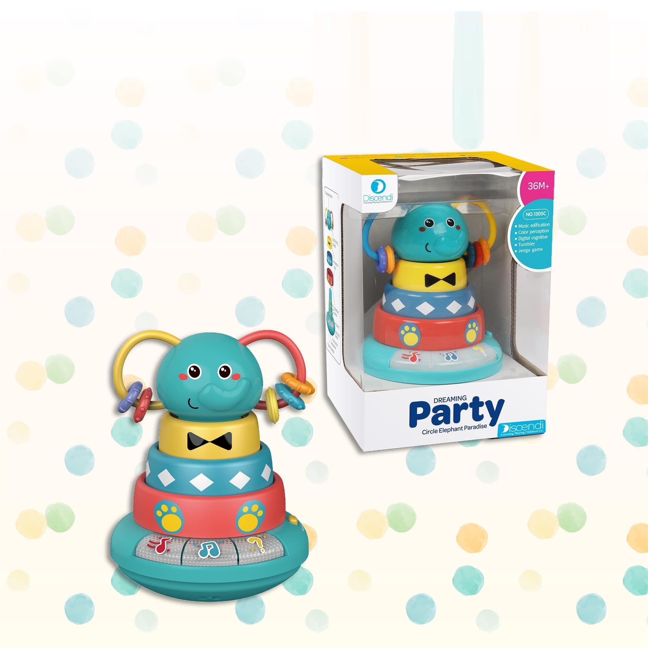 Elefante Interactivo Musical Encaje Argollas Con Juegos en Idioma Inglés -3