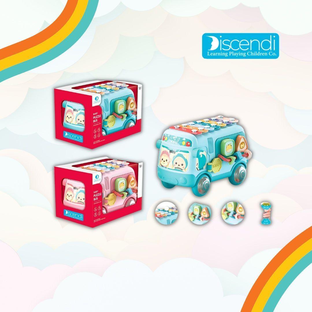 Bus Celeste Interactivo Musical Con Xilófono y Figuras De Encaje -3