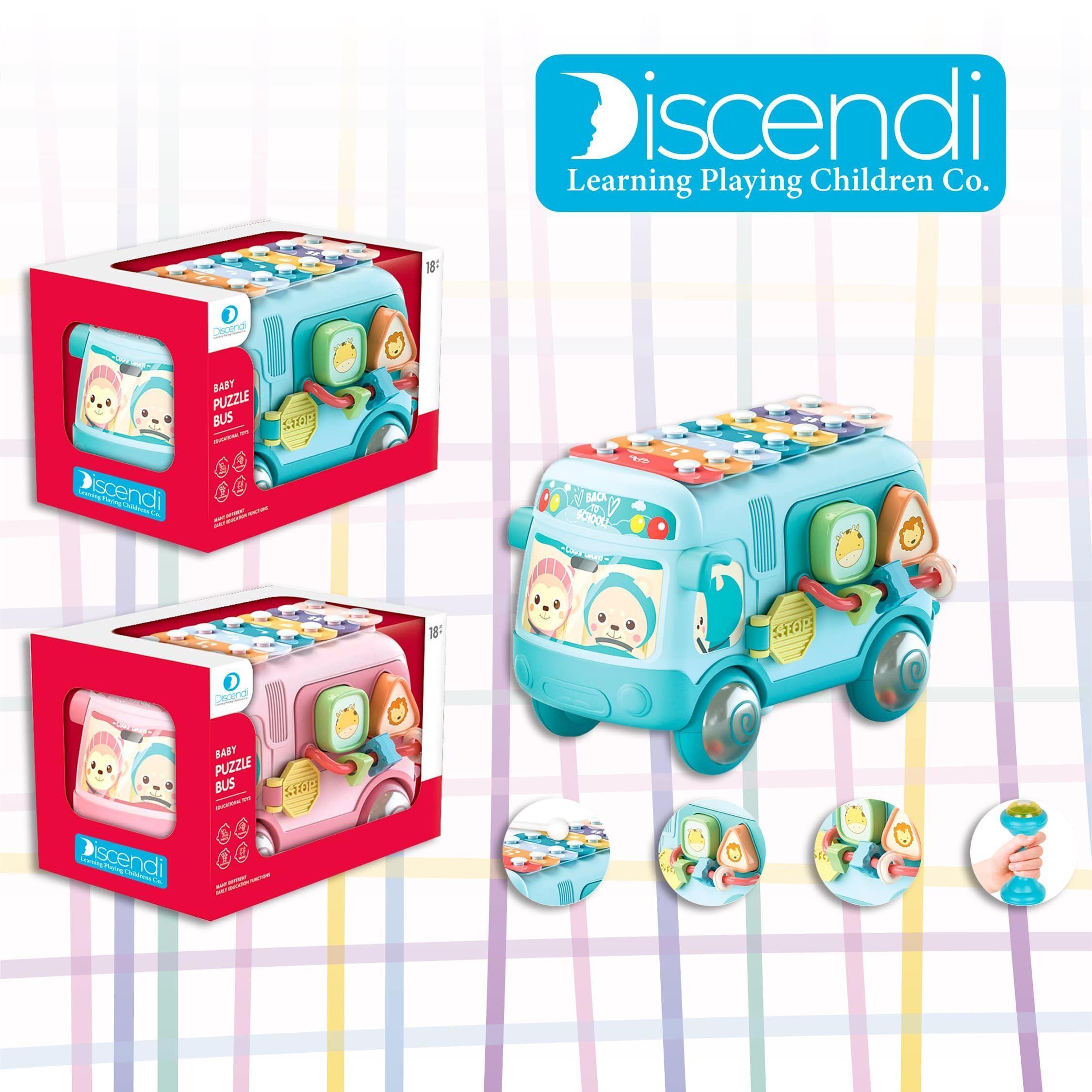 Bus Celeste Interactivo Musical Con Xilófono y Figuras De Encaje -4