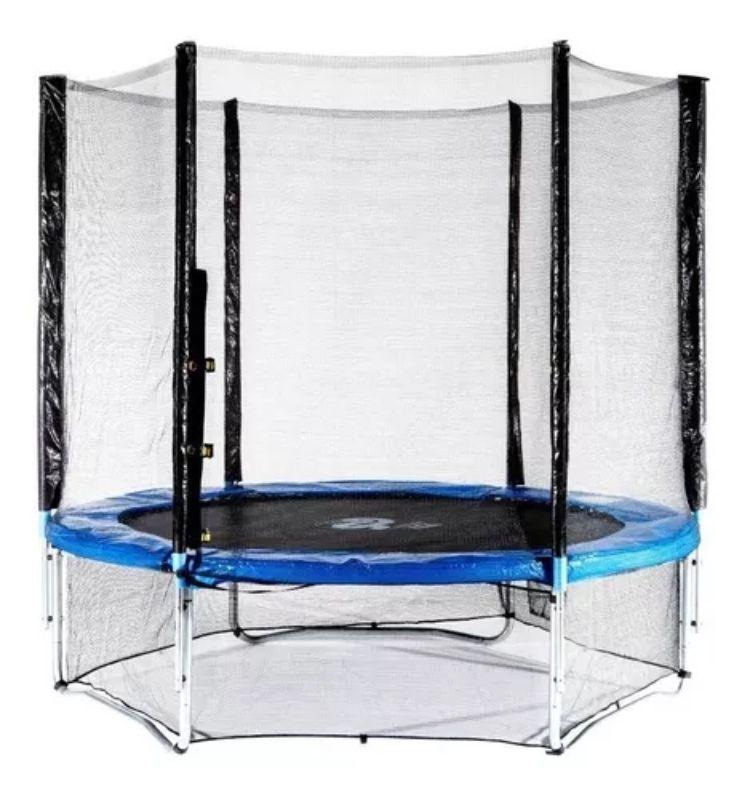 Cama Elástica 8 Pies Malla Protectora Y Escala Niños -0