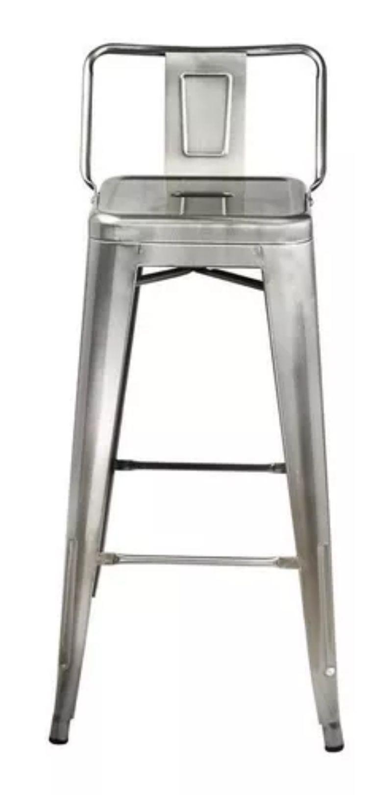 Piso Bar Silla Tolix Con Respaldo - 76 Cm - Vintage-0
