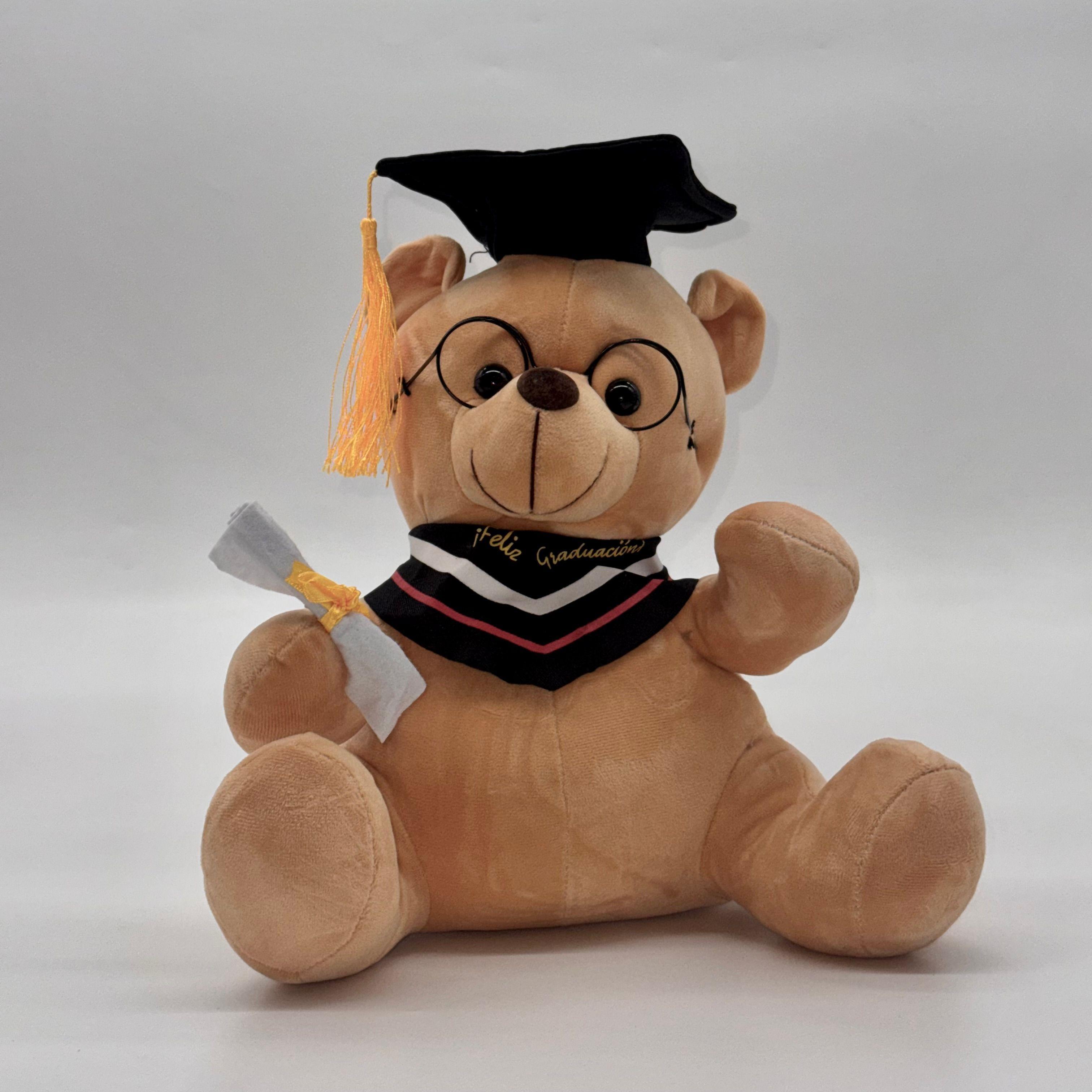 Oso de Peluche Graduado con Birrete y Diploma Regalo Graduaci n-0