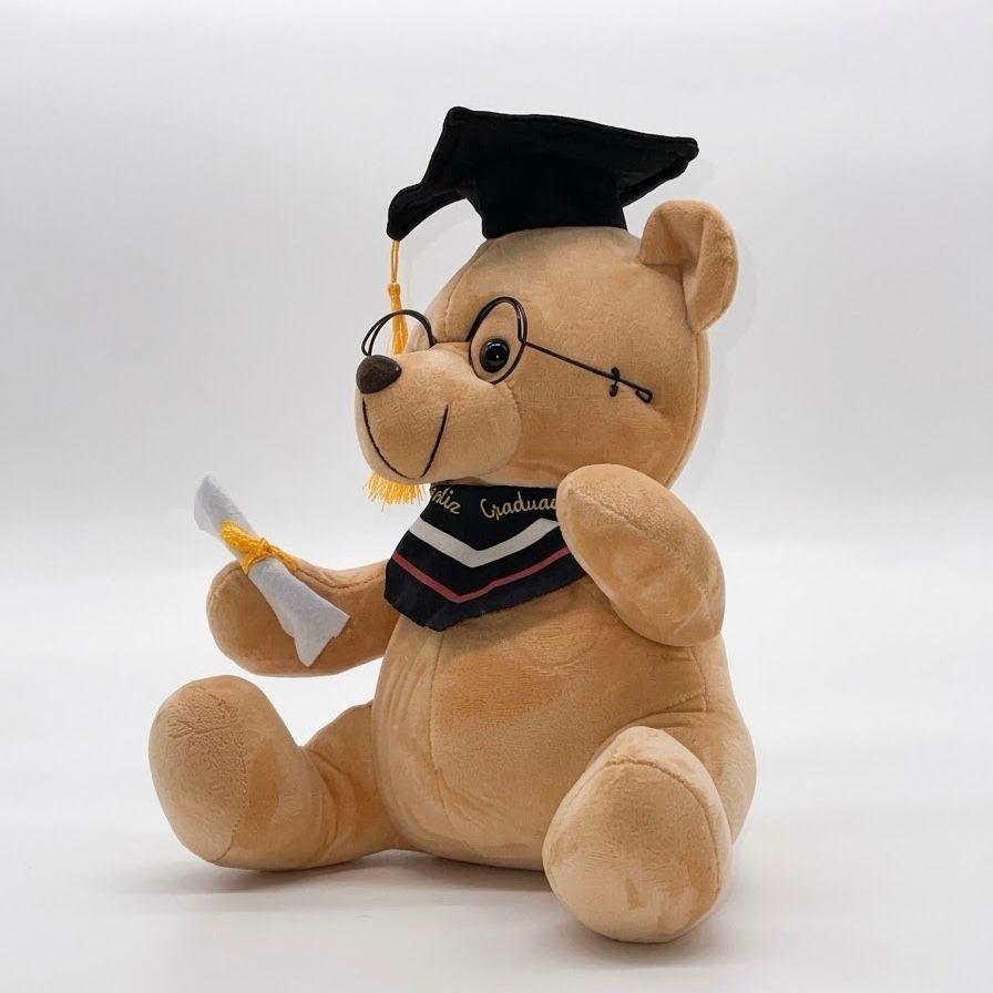 Oso de Peluche Graduado con Birrete y Diploma Regalo Graduaci n-1