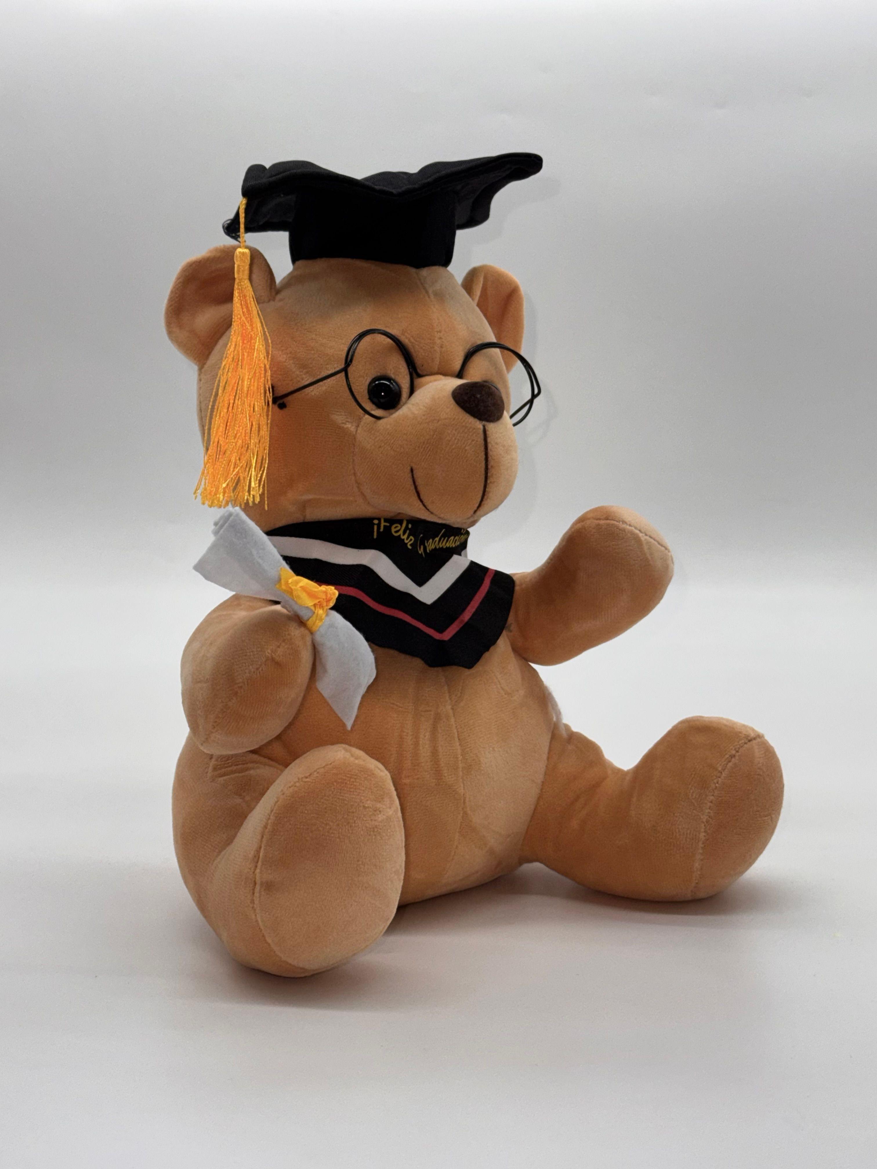 Oso de Peluche Graduado con Birrete y Diploma Regalo Graduaci n-2