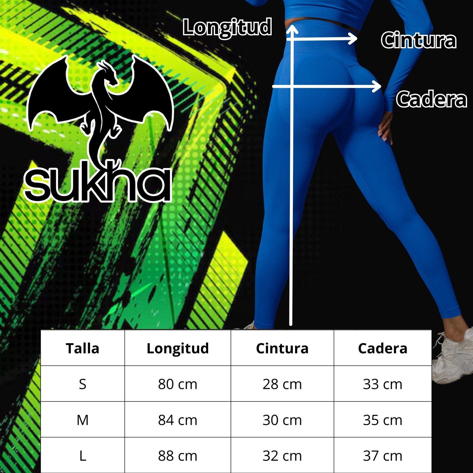 Calzas Leggings Push Up Solido Sukha Azul-5