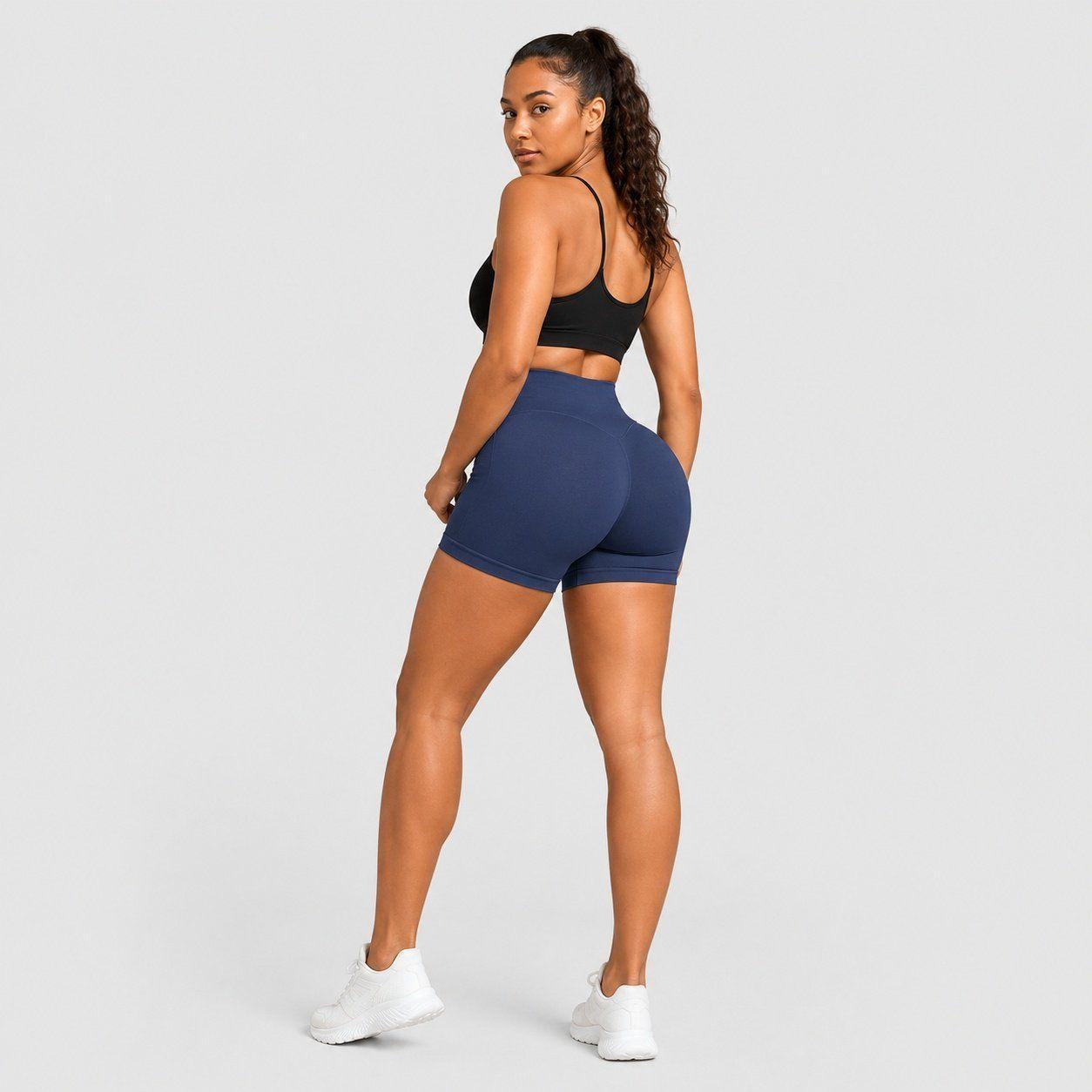 Calzas push up cortas mujer lisas Sukha Azul Oscuro-1