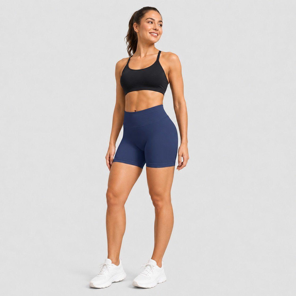 Calzas push up cortas mujer lisas Sukha Azul Oscuro-3