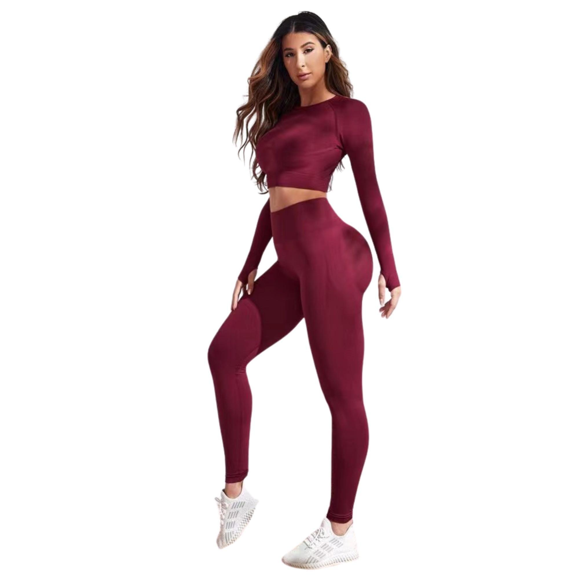 Conjunto Push Up Manga Larga Tiro Alto Burdeo Sukha-1