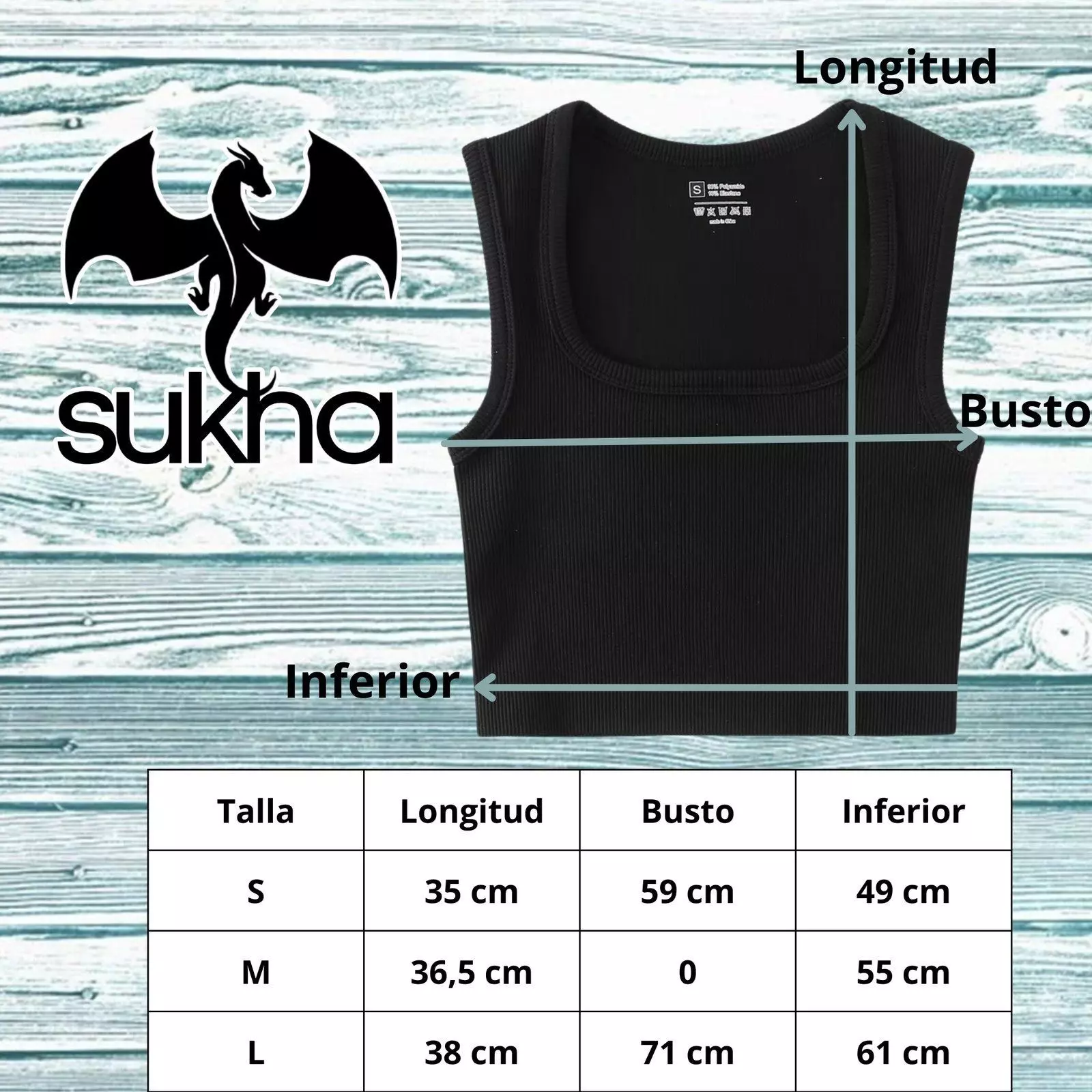 Polera Sin Manga Cuello Redondo Negro-3
