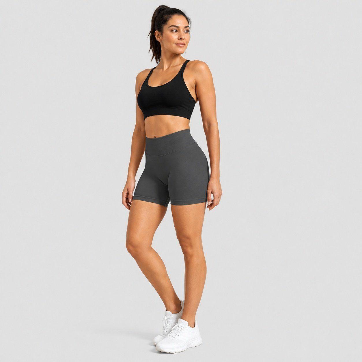 Calzas push up cortas mujer lisas Sukha Gris Oscuro-1