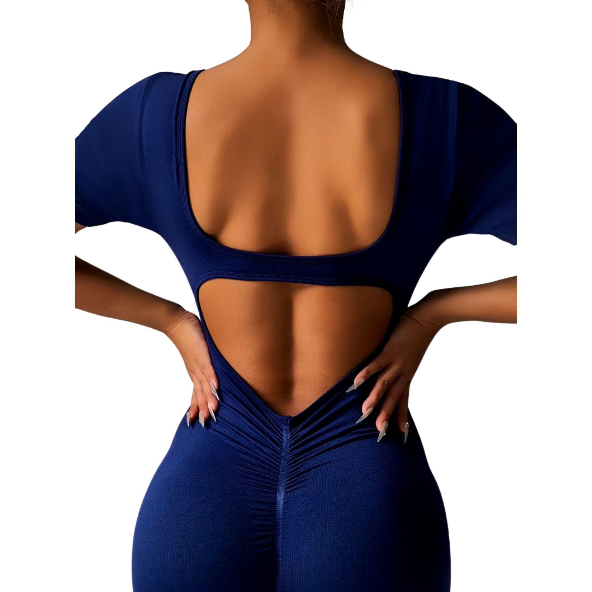 Enterito Push Up Manga Corta Flare Sukha Azul-3