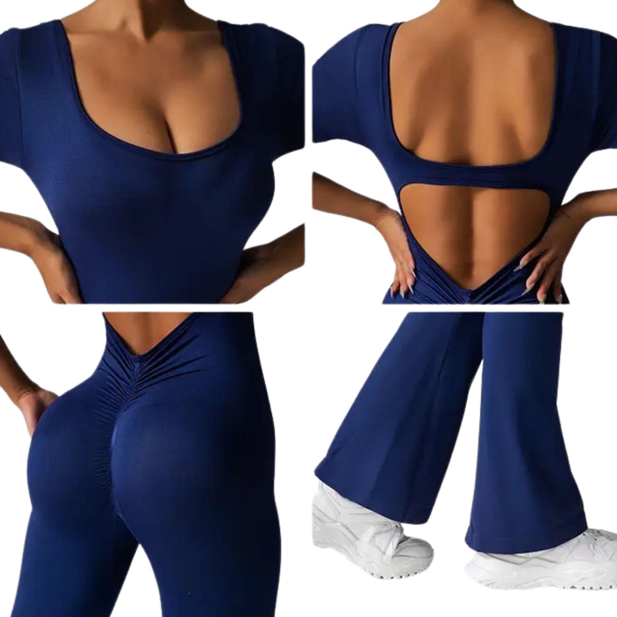 Enterito Push Up Manga Corta Flare Sukha Azul-4