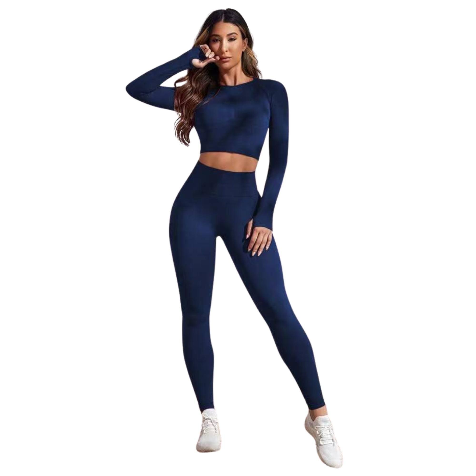 Conjunto Push Up Manga Larga Tiro Alto Azul Sukha-1