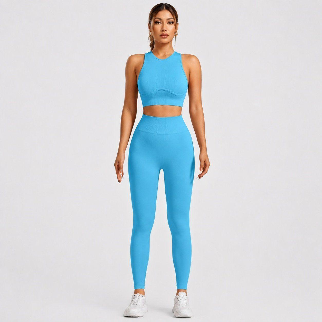 Conjunto deportivo push up cuello alto sin mangas Sukha Celeste-0