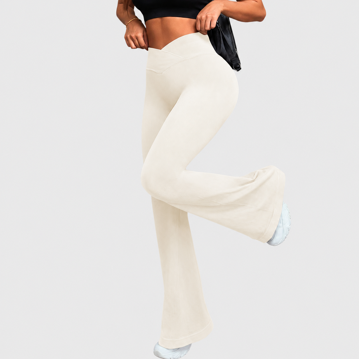 Calzas push up mujer flare cintura V Sukha Beige-0