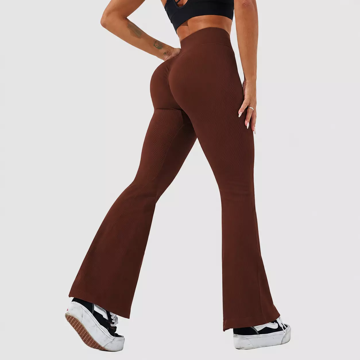 Calzas push up mujer flare cintura V Sukha Café-4