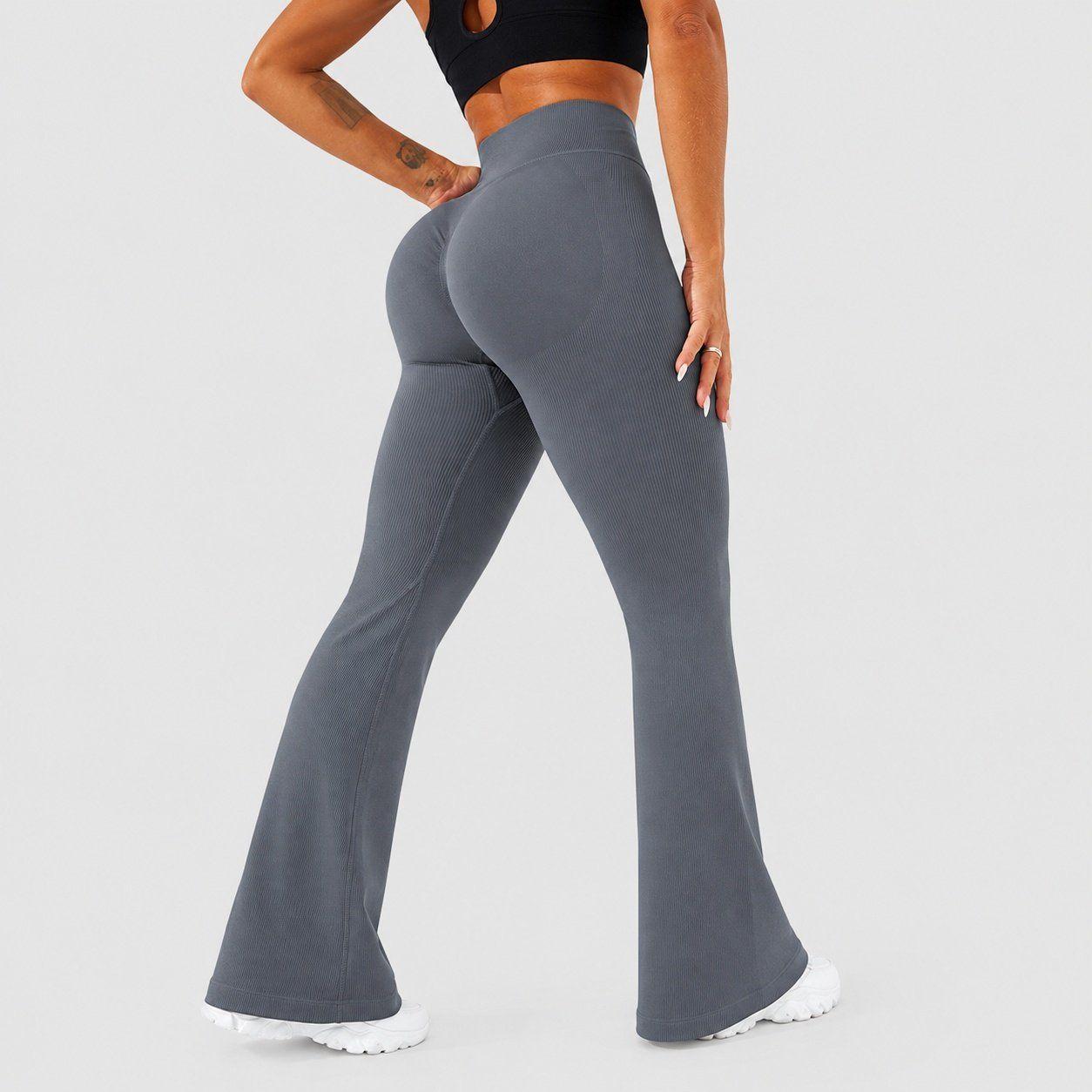 Calzas push up mujer flare cintura V Sukha Gris-2