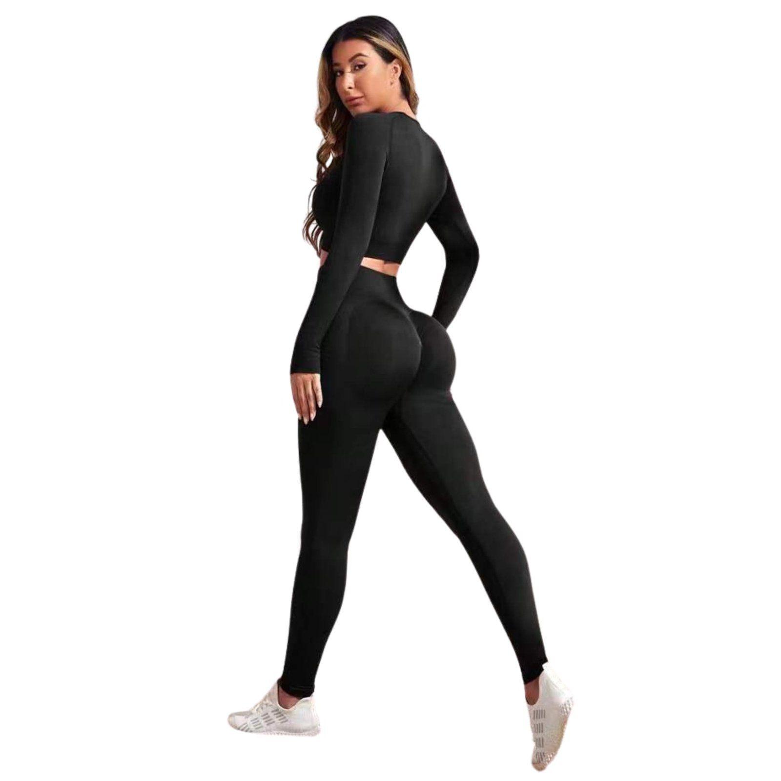 Conjunto Push Up Manga Larga Tiro Alto Negro Sukha-0