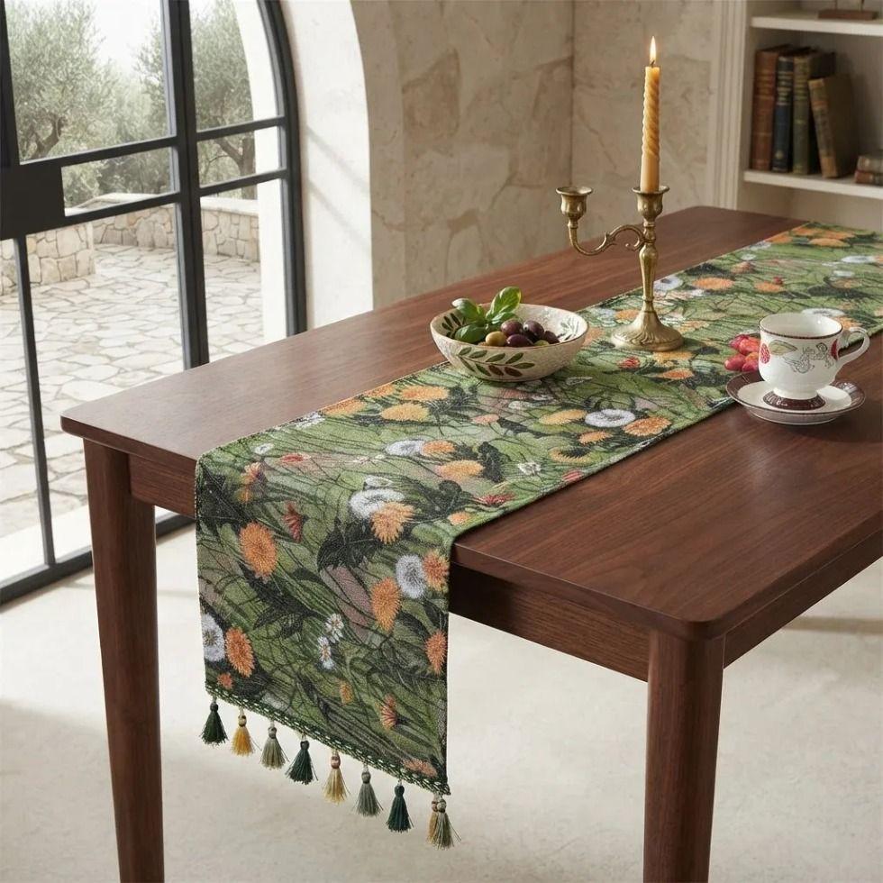 Camino De Mesa Jard n Oliva 30 X 180 Cm-0