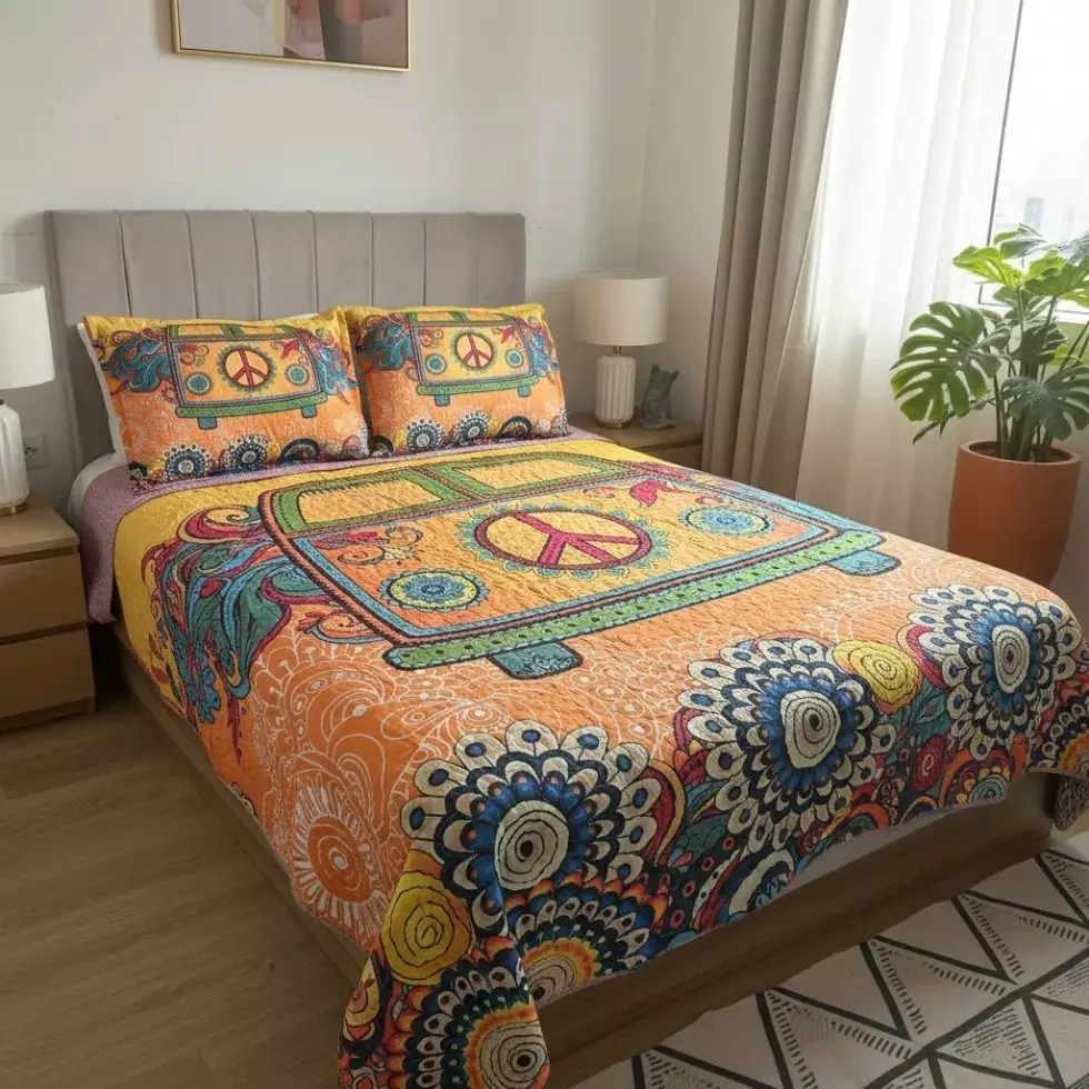 Cubrecama De Microfibra Estampado 2 Plazas - Diseño Classic Kombi -2