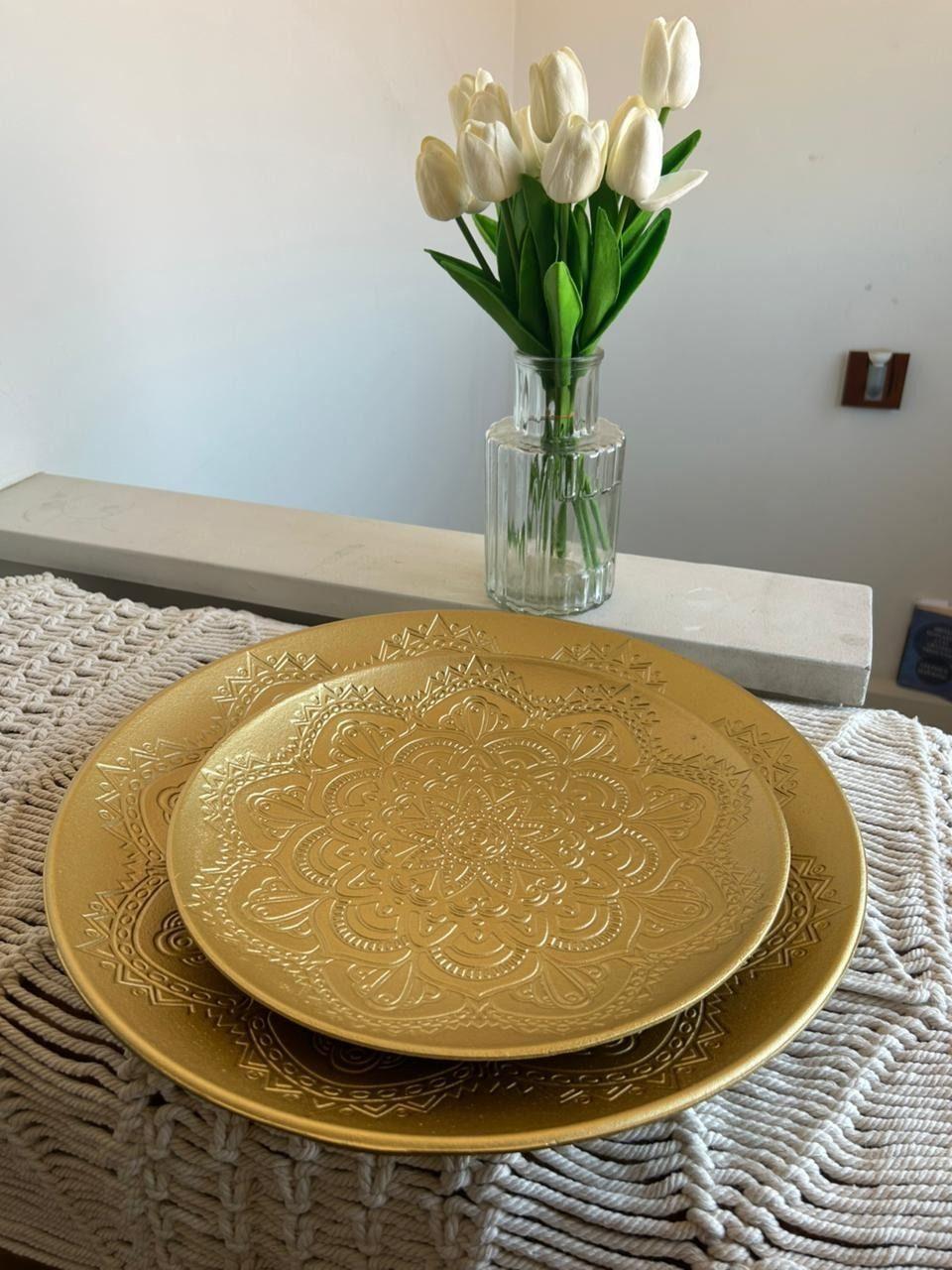 Set de 2 platos decorativos - Diseño mándala-2