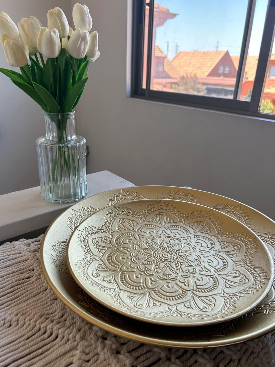 Set de 2 platos decorativos - Diseño mándala-3