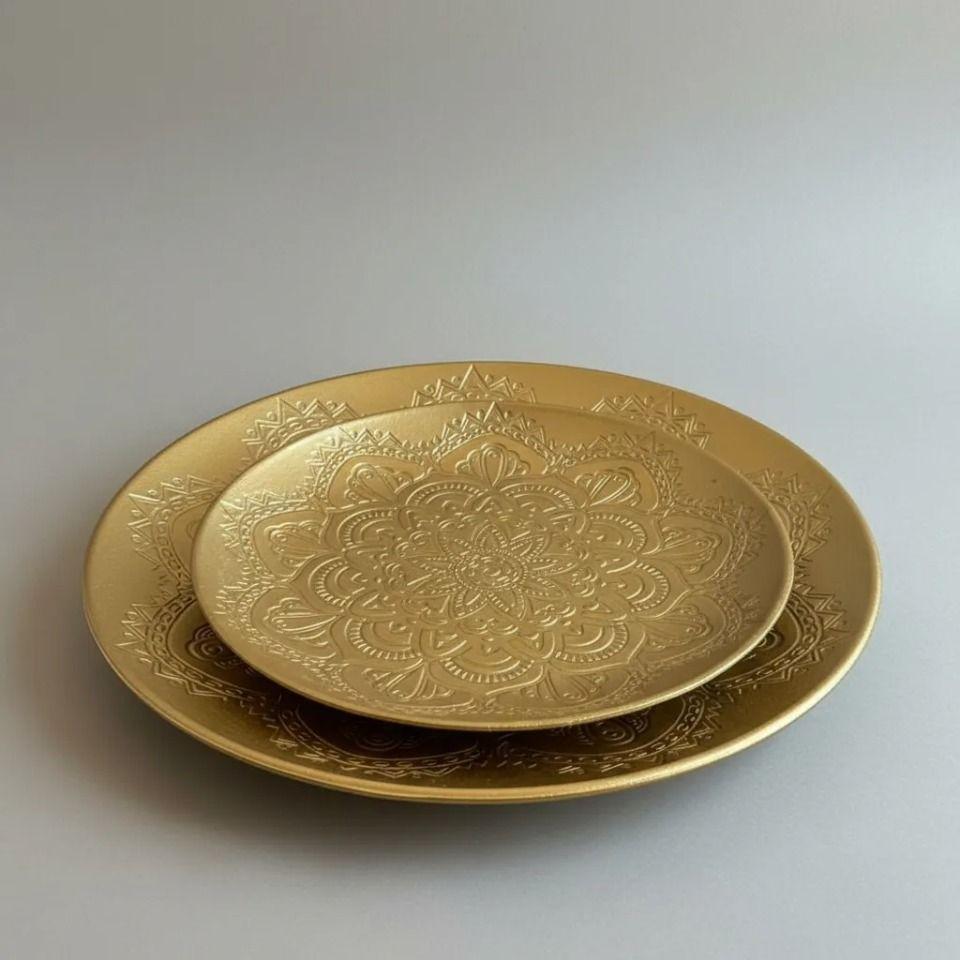 Set de 2 platos decorativos - Diseño mándala-5